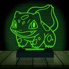 Luminária Led 3D Bubassauro Pokemon Abajur Presente Criativo Decoração