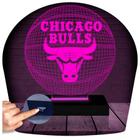 Luminária Led 3d Chicago Bulls Basquete Abajur Presente Criativo Decoração