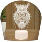 Luminária Led 3D Coruja Abajur 3