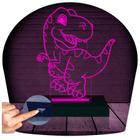 Luminária Led 3d Dinossauro Rex Abajur 2 Presente Criativo Decoração