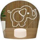 Luminária Led 3d Elefante Elefantinho Criança Abajur