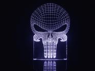 Luminária Led 3d Justiceiro Punisher Acrílico Abajur