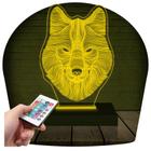 Luminária Led 3D Lobo Abajur 2