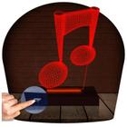 Luminária Led 3d Nota Musical Musica Abajur 3 - 3D Fantasy