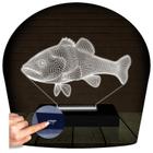 Luminária Led 3d Peixe Pescador Abajur Presente Criativo Decoração