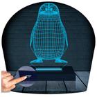 Luminária Led 3D Pinguim Abajur Presente Criativo Decoração