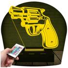 Luminária Led 3d Revolver Arma Abajur 16 Cores + Controle - 3D Fantasy