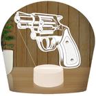 Luminária Led 3d Revolver Arma Abajur - 3D Fantasy