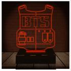 Luminária Led Abajur  3D  BTS Korea