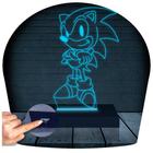 Luminária Led Abajur 3D Sonic Game, Decoração, Gamer, Geek, Jogo