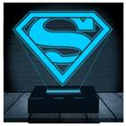 Luminária Led Abajur 3D Super Homem Man DC Heroi 2