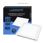 Luminária LED D/Embutir Quadrada 24W Branca - Lumanti