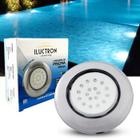 Luminária LED de Piscina 18W corpo transparente 12V 125mm rosca de 1/2 LED azul - Iluctron