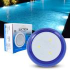 Luminária LED de Piscina 4W corpo Azul 12V 63mm rosca de 1/2 Branco Quente 3.000K