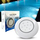 Luminária LED de Piscina 9W corpo branco 12V 125mm rosca de 1/2 LED Azul - Iluctron