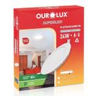 Luminaria led embutir redonda 24 watts 6500k branco frio ourolux - OUROLUX COMERCIAL LTDA