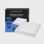 Luminaria Led Flat Sobrepor Quadrada 12w 6500k 900 Lumens Lumanti