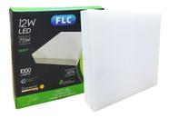 Luminária Led Plafon Sobrepor 12W Branco Quente Quadrada - FLC