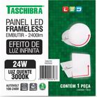 Luminaria Led Plafon Taschibra Frameless Borda Infinita Embutir Redondo 24W 3000K 16,5Cm