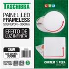 Luminaria Led Plafon Taschibra Frameless Borda Infinita Externo Quadrado 36W 3000K 22,2Cm - luminae