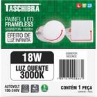 Luminaria Led Plafon Taschibra Frameless Borda Infinita Externo Redondo 18W 3000K 12Cm