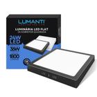 Luminária Led Sobrepor Quadrada 24W 6500K Preta - Lumanti