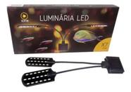 Luminaria led soma x7 preta (15w) led branco/azul 127v