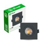 Luminária Led Spot 5W Preto Redondo Quadrado Embutido Bivolt