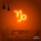 luminaria letreiro Neon Led Signo Capricórnio 80x80 luminoso decoração p/ selfie