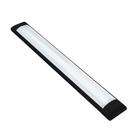 Luminária Linear 60cm LED 18W Sobrepor Slim Retangular Preto 6500K Bivolt