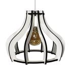 Luminária Lustre Pendente Madeira Sala Quarto Cozinha Balcão Moscou 10H Branco