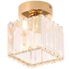 Luminária Lustre Plafon Teto 17cm Metal Dourado 20 Cristais Gimpo KJGD-02-GOLD