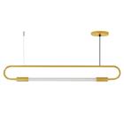 Luminária Lustre Teto Pendente Sabre Tubular Slim Dourado T8 - Single Light