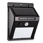 Luminária Parede Solar 30 Leds Sensor Movimento Luz Preto - Top Total