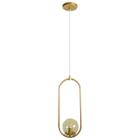 Luminária Pendente Arkom Light Dourado Globo Âmbar 10cm - Iluminar Ambiente