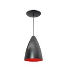 Luminária Pendente Bala Nova Com Interior Vermelho Com Fiação 110/220v - Luminárias Navarro