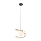 Luminária Pendente Beat Preto e Dourado 26Cm Bella - Bella Iluminação