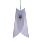 Luminária Pendente Com Tecido Rosa E Branco Modelo Envelope