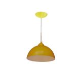 Luminária Pendente Esfera Amarelo e Branco 1 Lamp. E27 - Caisma