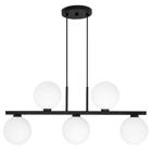 Luminária Pendente Lustre Jabuticaba 5 Globos Vidro Preto - Single Light