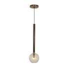 Luminária Pendente Lustre Teto Tubo Globo Vidro 14Cm Bronze - Singlelight