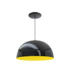 Luminária Pendente Meia Lua 24cm Interior Amarelo Com Fiação 110/220v - Luminárias Navarro