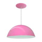 Luminária Pendente Meia Lua 34cm Com Interior Branco Brilho Com Fiação 110/220v