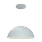 Luminária Pendente Meia Lua 50cm Interior Branco Brilho Com Fiação 110/220v