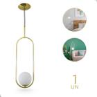 Luminária Pendente Pendulo Ball Dourado-Polido Moderno 778/1