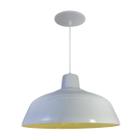 Luminária Pendente Retro 34cm Com Interior Amarelo Com Fiação 110/220v