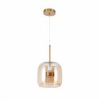 Luminária Pendente Solitário 10w 25cm Dourado e Ambar Lumier