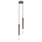 Luminária Pendente Teto Tubo Duplo Difusor Sala Ilha Bronze - SingleLight