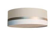 Luminária Plafon Faixas Bronze Cúpula Rosa 50X15