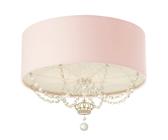 Luminária Plafon Infantil Coroa Cúpula Rosa bebê 40X15 2E27